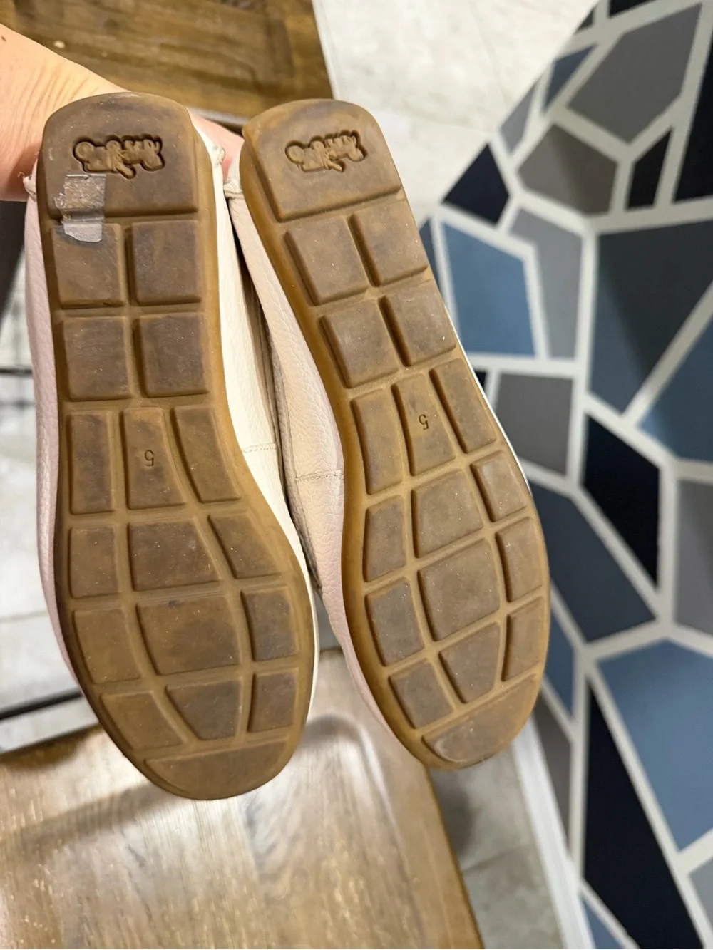 Coach Cream Leather Horsebit Loafers with Gold Hardware